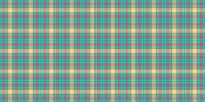 Party textile pattern tartan, colorful plaid background. Stitched texture fabric seamless check in cyan and teal colors. vector