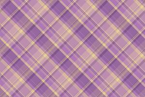 Stylish diagonal tartan pattern in purple and gold hues. A classic textured backdrop for fabric design, digital art, or abstract presentations. Perfect for textiles. vector