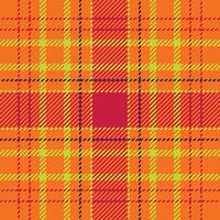 Vibrant autumnal plaid pattern in warm oranges, reds, and yellows. Perfect for textile design, fallthemed projects, or adding a touch of rustic charm to your visuals. vector