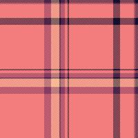 Retro pixel plaid pattern. Seamless tartan design with vibrant coral and purple hues. Ideal for backgrounds, textiles, and vintage themed projects. vector