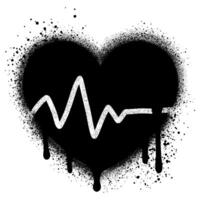 Spray Painted Graffiti heart cardiology icon Sprayed isolated with a white background. vector