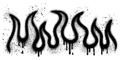 Spray Painted Graffiti Fire flame Sprayed in different style isolated with a white background. vector
