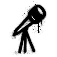 Spray Painted Graffiti telescope isolated with a white background. EPS 10. vector
