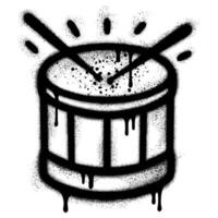 Spray Painted Graffiti drum icon sprayed isolated with a white background. vector