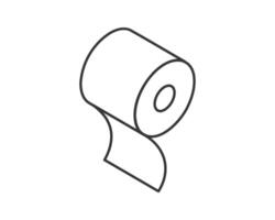 Clean, minimalist line art illustration of a roll of paper. Perfect for concepts of renewal, beginnings, or processes. vector