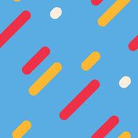 Vibrant diagonal lines in red and gold against a bright blue backdrop, interspersed with offwhite circles. vector