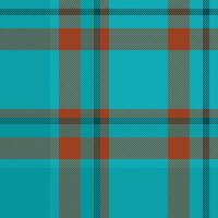 Vibrant teal, orange, and gray plaid pattern. Perfect for textile design, website backgrounds, or fashion projects. This bold, geometric texture evokes a sense of warmth and style. vector