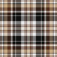 Stylish brown, beige, and white plaid pattern. Perfect for textile design, fashion, or website backgrounds. This classic, versatile check evokes warmth and sophistication. vector