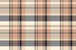 Dreamy texture fabric tartan, 1970s seamless textile. Folded pattern plaid check background in orange and cornsilk colors. vector