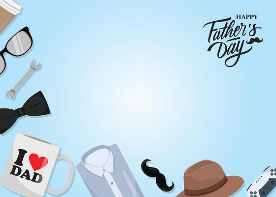 Happy Father's Day male and dad elements in background Greeting card