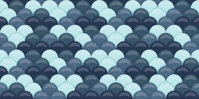 Abstract seamless pattern with overlapping scales in cool blue tones. Elegant, textured design evokes water, serenity, and nature. Ideal for backgrounds, textiles, or digital projects. vector