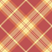 Mesh textile tartan, everyday check fabric seamless. Cell texture background pattern plaid in red and yellow colors. vector