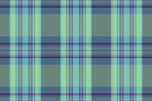 Grungy fabric plaid texture, random background tartan seamless. Usa pattern check textile in indigo and green colors. vector