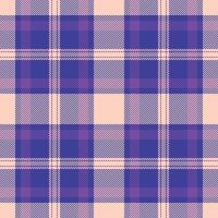 Geometric check tartan textile, picnic texture seamless pattern. Gift background fabric plaid in indigo and light colors. vector