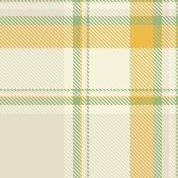 Elegant pastel plaid pattern in soft sage green, creamy beige, and golden yellow hues. Perfect for textile design, website backgrounds, or crafting projects. vector