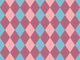 Elegant argyle pattern in soft pink, teal, and brown. Perfect for backgrounds, textiles, or stationery designs. This charming geometric texture evokes a sense of classic style and sophistication. vector