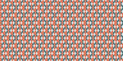 Vibrant geometric pattern featuring a repeating diamond design in coral, teal, and white. Ideal for textile prints, website backgrounds, or packaging design. vector