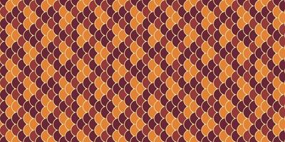 Abstract autumnal pattern featuring a repeating geometric design of overlapping scales in warm orange and brown hues. Ideal for textile prints, website backgrounds, or decorative projects. vector