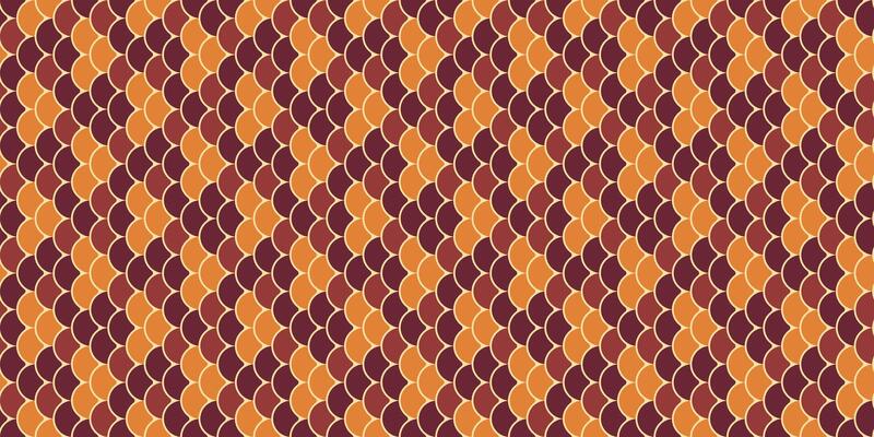 Abstract autumnal pattern featuring a repeating geometric design of overlapping scales in warm orange and brown hues. Ideal for textile prints, website backgrounds, or decorative projects.