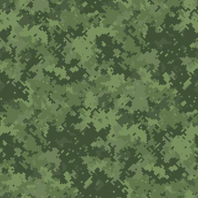 Abstract digital camouflage pattern in shades of green. Ideal for backgrounds, textures, militarythemed designs, or gaming projects. The pixelated style creates a modern, versatile look.