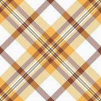 Wear background tartan seamless, ragged pattern fabric . Content textile check plaid texture in white and amber colors. vector