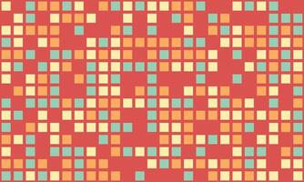 Abstract geometric background featuring a vibrant mosaic of pastel squares on a reddishbrown backdrop. vector