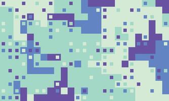 Abstract pixel art background. Vibrant blue, purple, and mint green squares create a dynamic, energetic design. vector