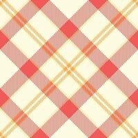 Harmony texture seamless , satin textile fabric tartan. Setting pattern background plaid check in light yellow and red colors. vector