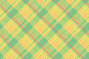 Exotic fabric tartan, decoration check textile plaid. Net pattern background seamless texture in green and yellow colors. vector