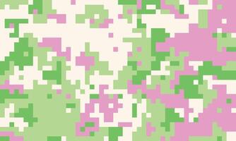 Abstract pixelated camouflage pattern in pastel pink and green. Perfect for backgrounds, textiles, or digital design projects needing a unique, modern, and playful aesthetic. vector