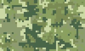 Abstract digital camouflage pattern. Versatile pixelated texture in muted greens and beige tones. Ideal for backgrounds, textiles, militarythemed designs, and gaming assets. vector