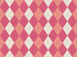 Elegant argyle pattern in soft pink and peach hues. A timeless geometric design perfect for backgrounds, textiles, and branding. Subtle texture adds visual interest. vector