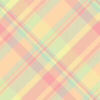 Vertical seamless plaid tartan, hunter texture background check. Sixties textile fabric pattern in orange and light colors. vector