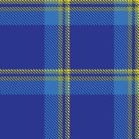 Vibrant blue and yellow plaid pattern. Perfect for textile design, fashion, branding, or website backgrounds. This bold, geometric textile design evokes feelings of energy and optimism. vector