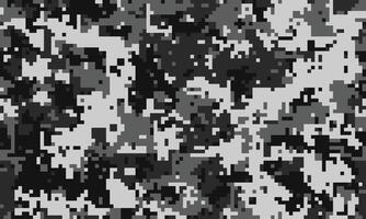 Abstract grayscale digital camouflage pattern. Ideal for backgrounds, textiles, and modern design projects. vector