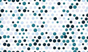 Abstract seamless pattern of teal, dark blue, and light blue circles on white background. Perfect for website backgrounds, textile design, or playful branding. vector