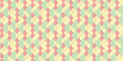 Abstract pastel geometric pattern. Seamless repeating design with soft pink, mint green, and pale yellow overlapping scales. Ideal for textile prints, backgrounds, and website designs. vector