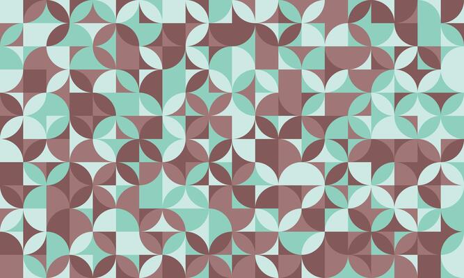 Abstract geometric seamless pattern. Stylish midcentury modern design in muted teal and brown. Ideal for textile prints, website backgrounds, or decorative projects.