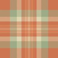 A seamless pattern of muted orange, beige, and sage green plaid. This versatile design evokes feelings of warmth and comfort, perfect for autumnal projects or rusticchic aesthetics. vector