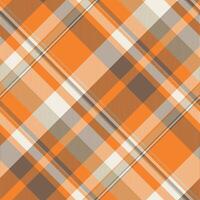 Vibrant orange, gray, and white diagonal plaid pattern. Perfect for textile designs, fallthemed projects, or adding a touch of autumnal style to any design. vector