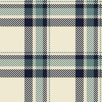 Elegant cream, navy, and teal plaid pattern. Perfect for textile design, fashion, or website backgrounds. This sophisticated repeat texture evokes warmth and style. vector
