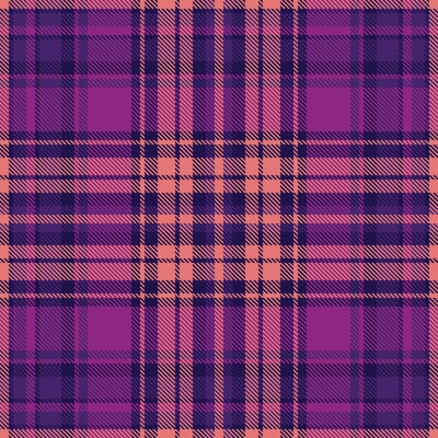 Vibrant purple and peach plaid pattern. Perfect for textile design, fashion, or website backgrounds.