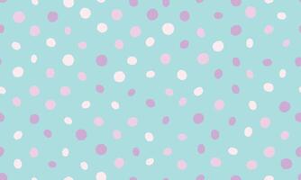 Pastel pink and white polka dots scattered on a light teal background. A cheerful, playful pattern perfect for textiles, wrapping paper, or website backgrounds. vector