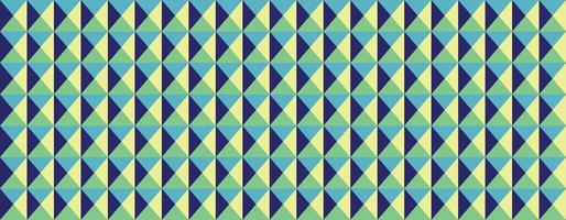 Vibrant geometric pattern featuring interlocking triangles in teal, pale yellow, and navy. Ideal for textile design, website backgrounds, or modern presentations. vector