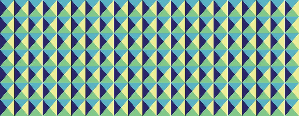Vibrant geometric pattern featuring interlocking triangles in teal, pale yellow, and navy. Ideal for textile design, website backgrounds, or modern presentations.