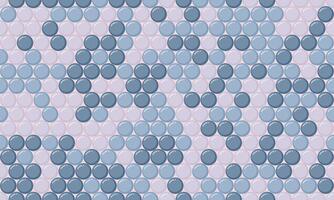 Abstract pastel blue and lilac circle mosaic pattern. Seamless texture ideal for website backgrounds, textile design, or modern digital art projects. Elegant, calming, and visually appealing. vector