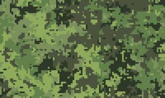 Abstract digital camouflage pattern. Versatile green and brown pixelated texture ideal for backgrounds, textiles, militarythemed designs, or gaming assets. vector