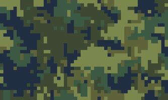 Abstract digital camouflage pattern. Perfect for backgrounds, textiles, or militarythemed designs. The pixelated texture offers a modern, geometric feel, representing concealment and strategy. vector