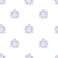 Human Brain with Circuit Board Seamless Pattern vector