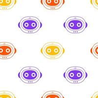 Multicolored Robot Seamless Pattern vector